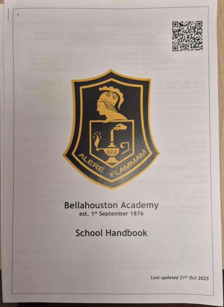 (c) Lloyd 2025: School Handbook der Bellahouston Academy
