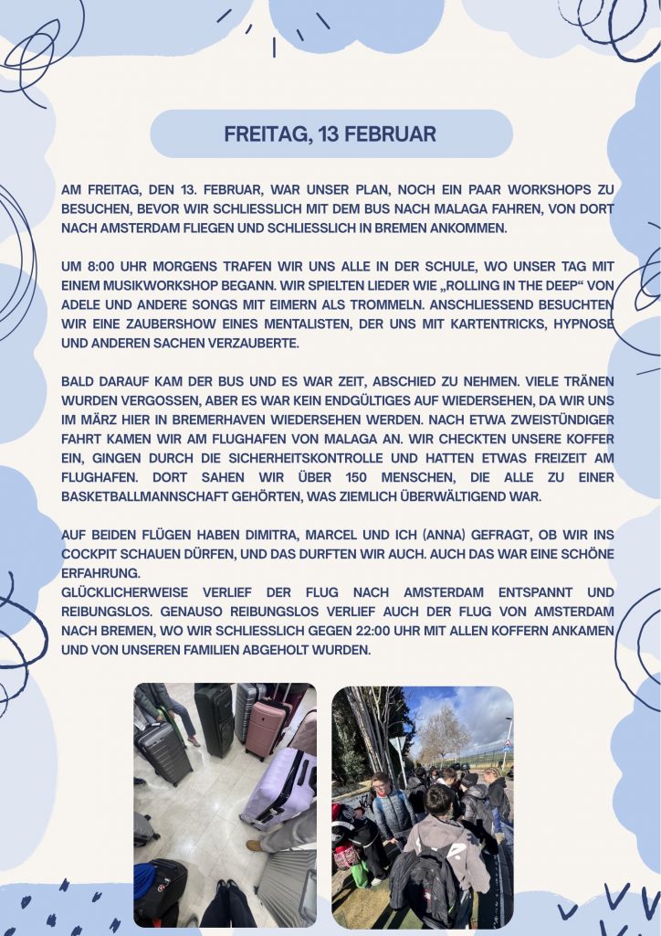 (c) Lloyd 2026: Tagesbericht des Jaén-Austauschs vom 13.2.26