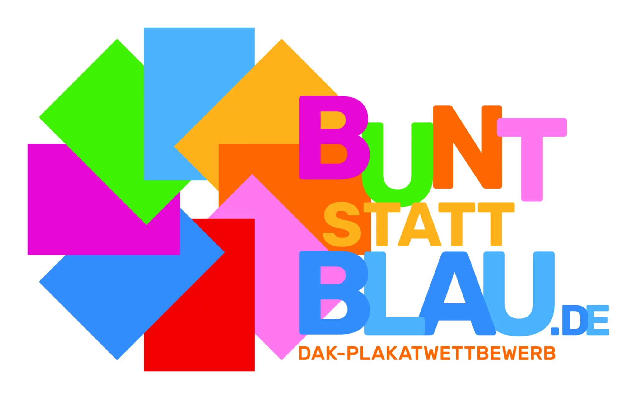 Logo des DAK-Plakatwettbewerbs "Bunt statt blau"
