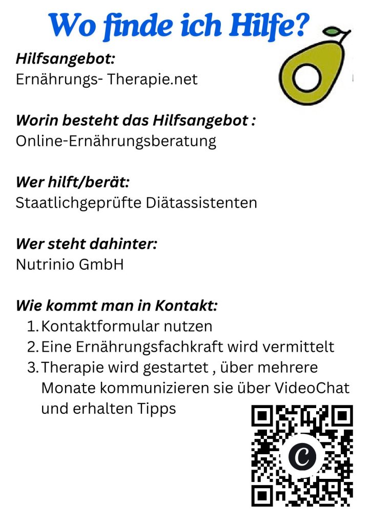 Plakat zu Hilfsangeboten bei Binge-Eating
