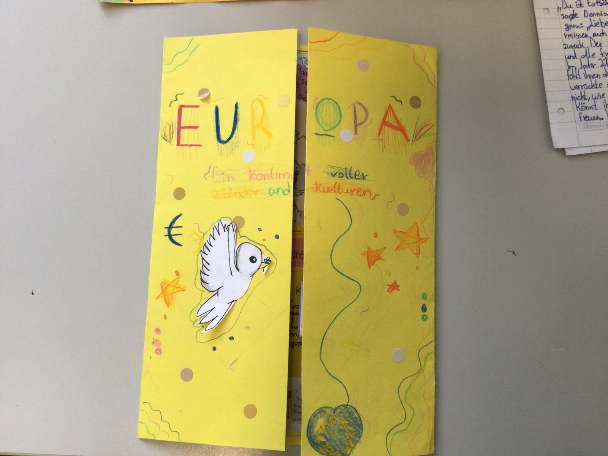 Außenseite eines Europa-Lapbooks